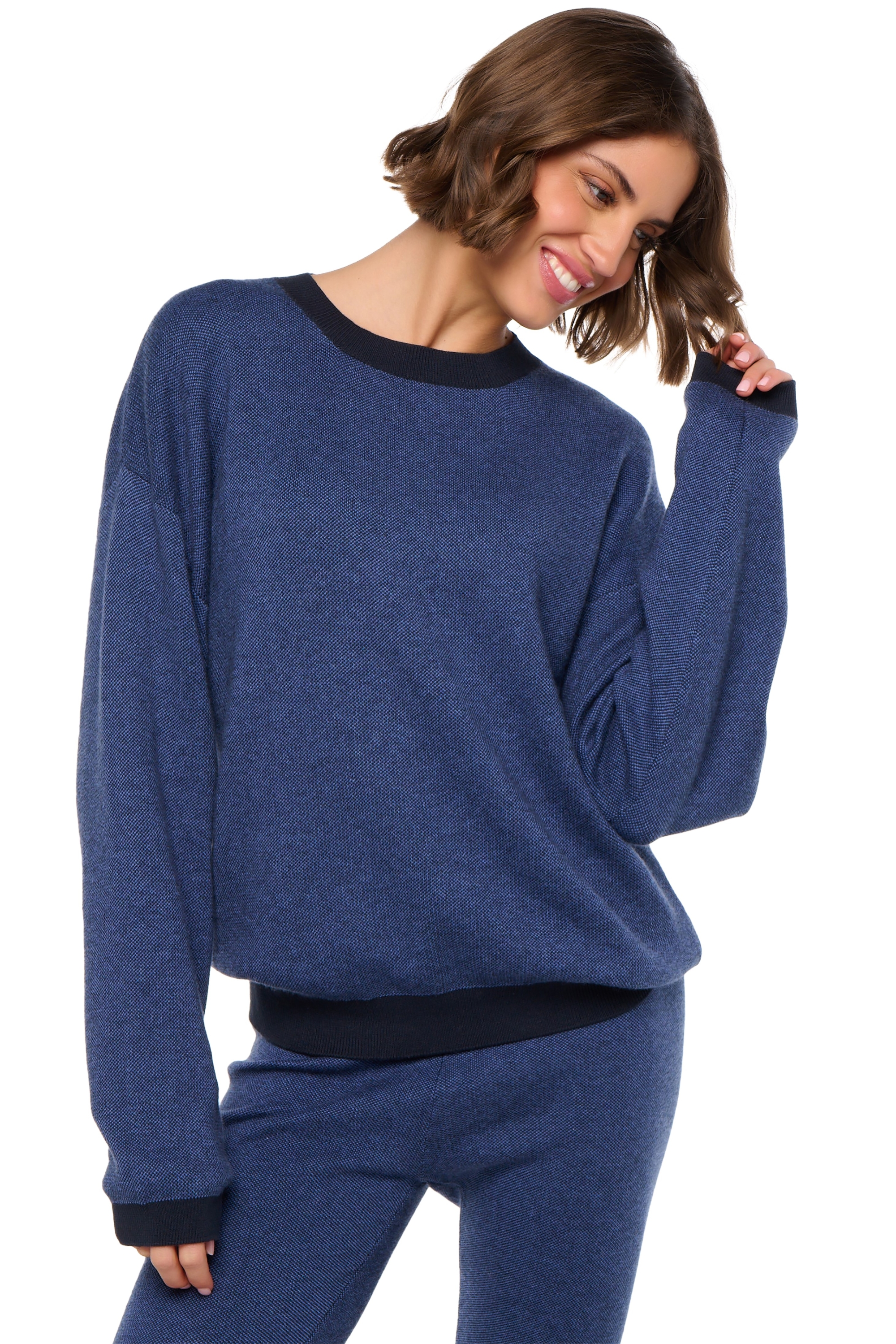 Cotone & Cashmere cashmere donna cotone cashmere stormie blue navy m